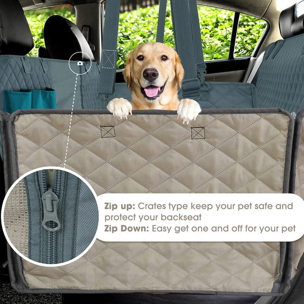 Elosung Heavy Duty Dog Car Seat Cover With Side Flaps Waterproof Pet Back Non Slip Scratchproof Hammock For Cars Trucks Suvs Pet Transport