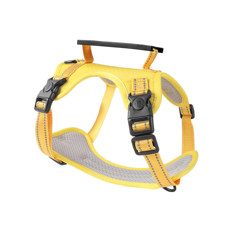 Elosung Reflective No Pull Vest Dog Harness Leash With Handle Walking Training Pet Yellow Small Size Leads & Head Collars