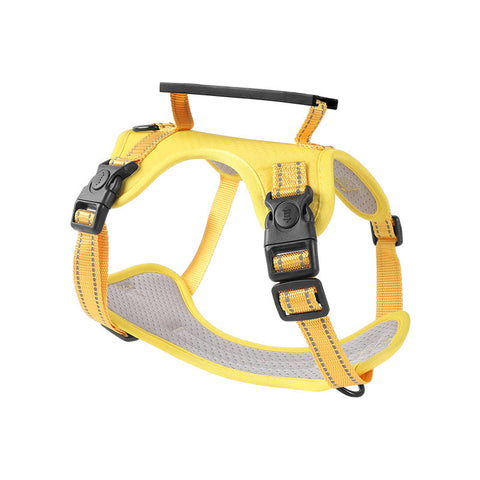 Elosung Reflective No Pull Vest Dog Harness Leash With Handle Walking Training Pet Yellow Small Size Leads & Head Collars