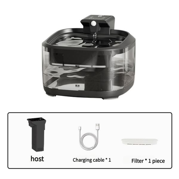 Elosung Smart Pet Water Fountain With Digital Display Black 4.5L Automatic Dispenser Dog Fountains