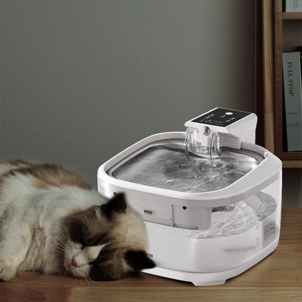 Elosung 4.5L Smart Pet Water Fountain With Dual Flow Stainless Steel White Design Dog Fountains
