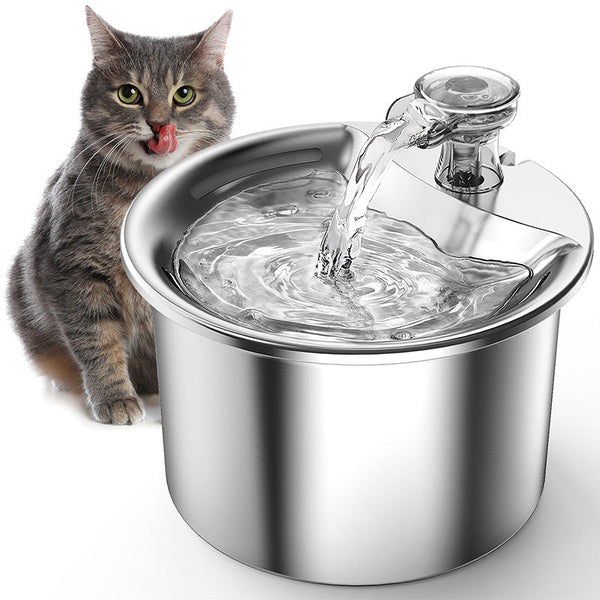 Elosung Beginner Package Stainless Steel Pet Water Fountain With Automatic Power Off Plug Not Included Dog Fountains
