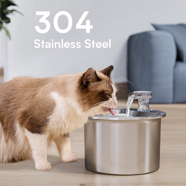 Elosung Beginner Package Stainless Steel Pet Water Fountain With Automatic Power Off Plug Not Included Dog Fountains