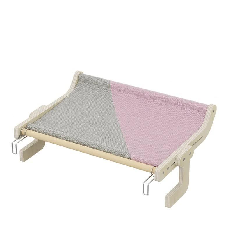 Elosung Wall Mounted Cat Hammock Bed Wooden Frame Comfortable And Space Saving Design For Pets Pet Beds