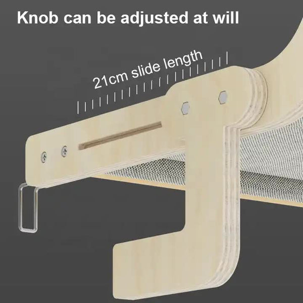 Elosung Wall Mounted Cat Hammock Bed Wooden Frame Comfortable And Space Saving Design For Pets Pet Beds