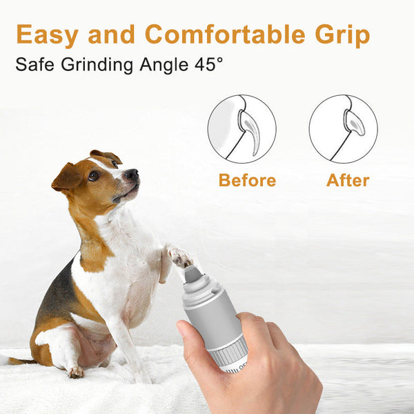 Elosung Rechargeable Pet Nail Grinder With Quiet Motor Led Lights Usb Charging Two Speed Settings Dog Grooming