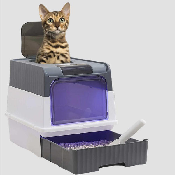 Elosung Automatic Uv Sterilizing Box Enclosed Design Odor Control And Germicidal Technology Cat Litter