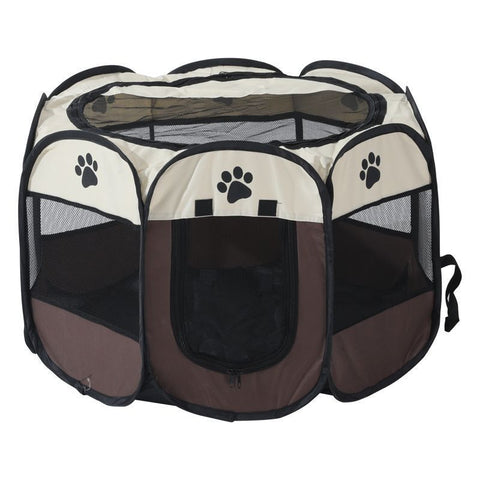 Elosung Pet Playpen With Oxford Cloth Foldable Octagon Dog & Cat Tent Indoor Outdoor Use Size 91*91*58Cm Fences & Pens