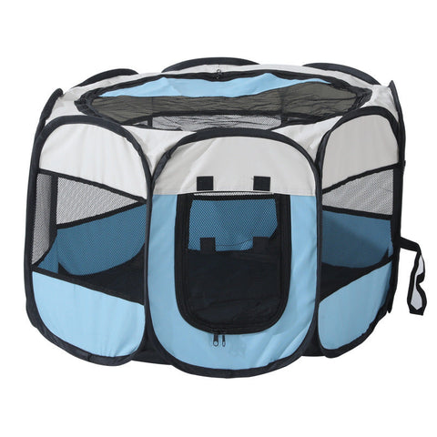 Elosung Pet Playpen With Oxford Cloth Foldable Octagon Dog & Cat Tent Indoor Outdoor Use Size 74*74*43Cm Fences & Pens