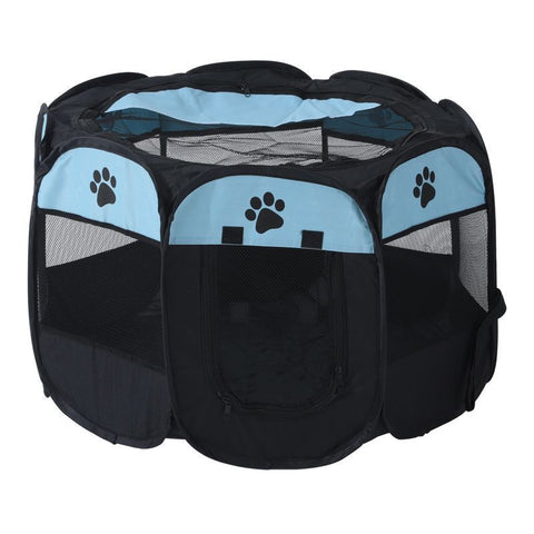 Elosung Pet Playpen With Oxford Cloth Foldable Octagon Dog & Cat Tent Indoor Outdoor Use Size 91*91*58Cm Fences & Pens