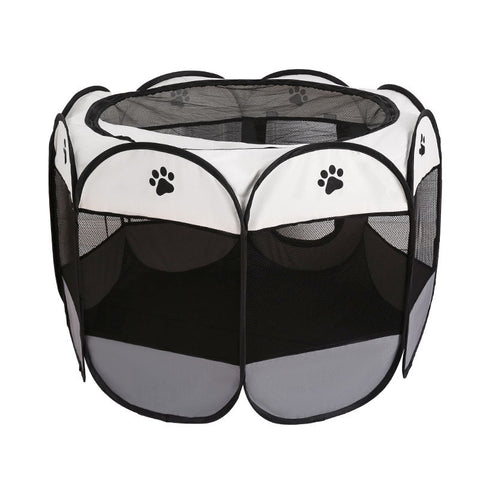 Elosung Pet Playpen With Oxford Cloth Foldable Octagon Dog Cat Tent Indoor Outdoor Use Size 74*74*43Cm Fences & Pens