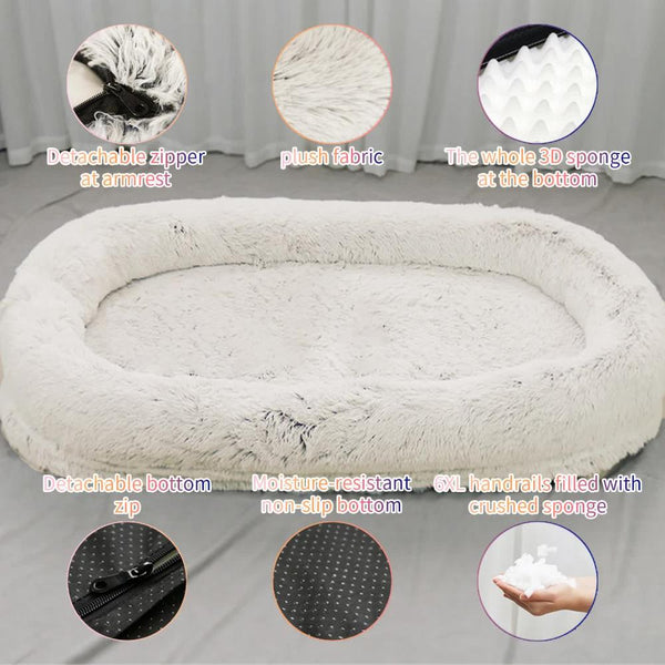 Elosung Fluffy Donut Shaped Pet Bed Soft Cozy And Anti Anxiety For Dogs Cats Machine Washable Khaki Pet Beds