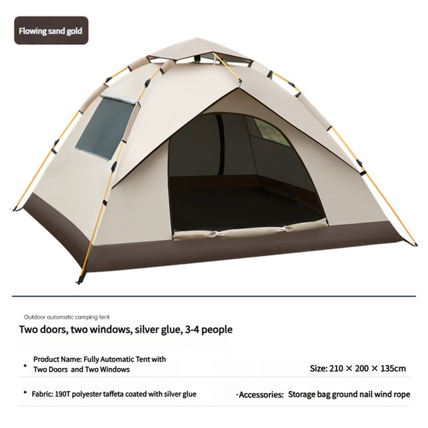 210*200*135Cm Outdoor Family Instant Ultralight Portable Folding Popup Waterproof Oxford Fiberglass Automatic Tent For Camping Events Tents