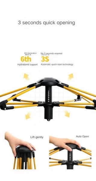 210*200*135Cm Outdoor Family Instant Ultralight Portable Folding Popup Waterproof Oxford Fiberglass Automatic Tent For Camping Events Tents