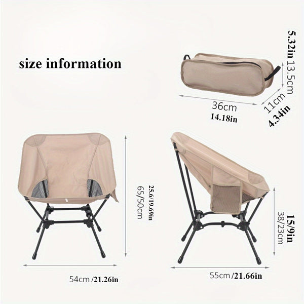 Black And Khaki Set Of Portable Comfortable Perfect Camping Chairs
