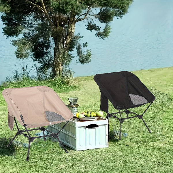 Black And Khaki Set Of Portable Comfortable Perfect Camping Chairs