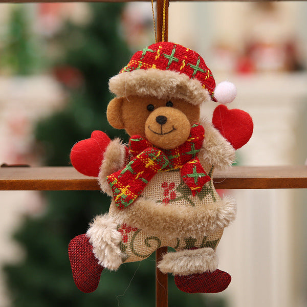 12Pcs Dancing Pendant Bear For Christmas Tree Seasonal Decorations