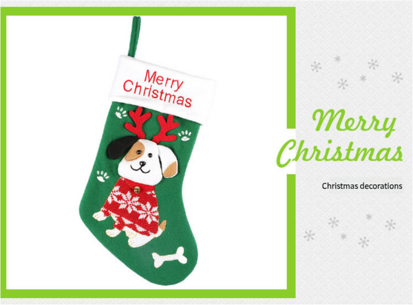 2Pcs Cute Dog Christmas Stockings Cartoon Socks Gift Bag Decoration Tree Pendant Seasonal Decorations
