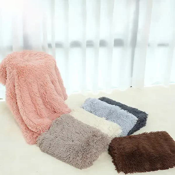 Elosung 1 Sets Of Fluffy Pet Blankets Soft Faux Fur Anti Anxiety Cozy Throws For Cats And Dogs M 80*55Cm Purple Dog Blankets