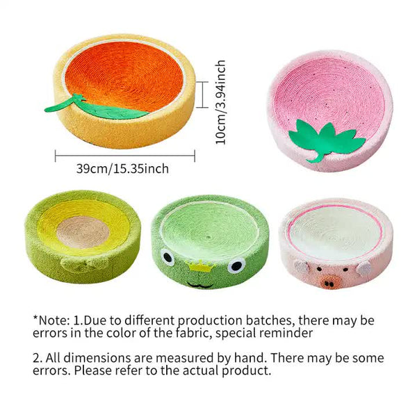 Strawberry Shaped Cat Scratcher Bed Fun Sisal Pad For Cats 40*40*10Cm Pet Beds