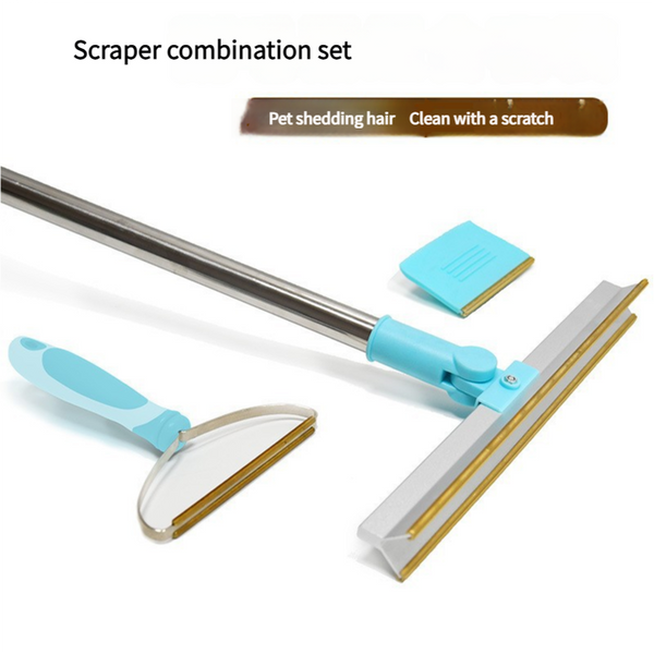 Pet Hair Removal Tool Set Multi Purpose Sweeper With Scraper And Handheld Fur Remover Blue Carpet & Floor Sweepers
