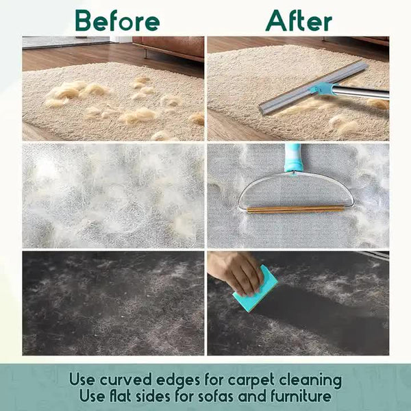 Pet Hair Removal Tool Set Multi Purpose Sweeper With Scraper And Handheld Fur Remover Blue Carpet & Floor Sweepers