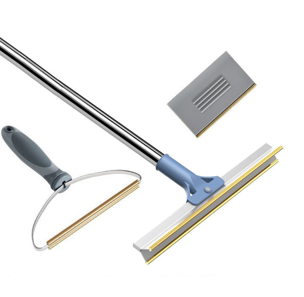 Pet Hair Removal Tool Set Multi Purpose Sweeper With Scraper And Handheld Fur Remover Blue Carpet & Floor Sweepers