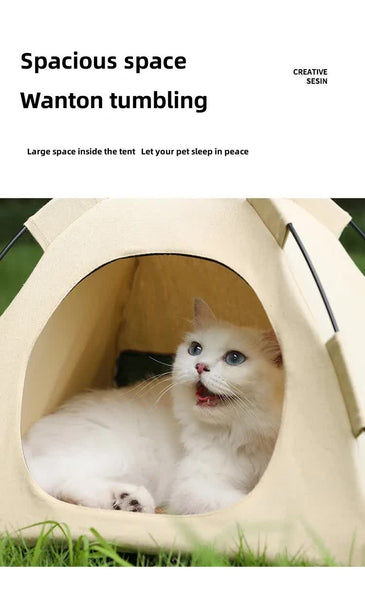 Outdoor Cat Housepet Tent Windproof And Dustproof Shelter For Small Pets Pink Size: M 40*40*37Cm Cat Houses