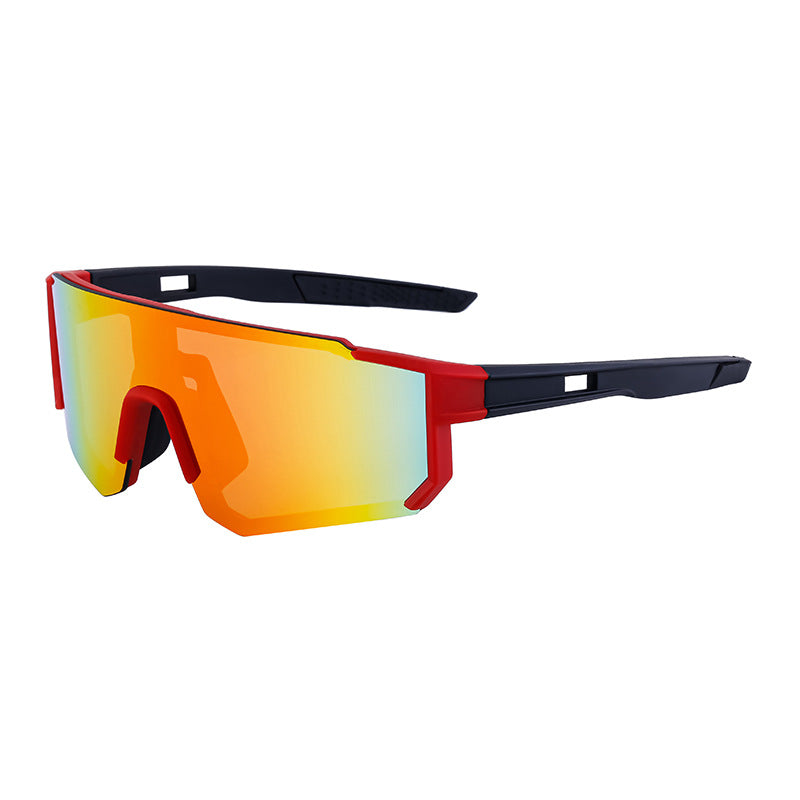 Red And Black Frame Sports With Fire Mirrored Lens | Uv400 Performance Eyewear Sunglasses