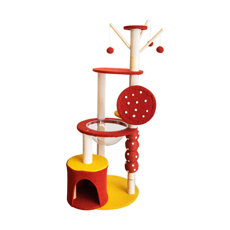 Cat Tree With Candied Hawthorn Theme Featuring Multiple Platforms Scratching Posts 50*58*130Cm Furniture & Scratchers