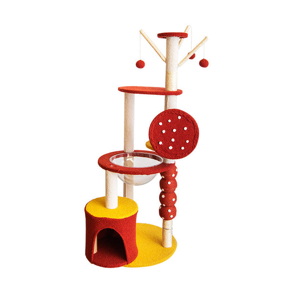 Cat Tree With Candied Hawthorn Theme Featuring Multiple Platforms Scratching Posts 50*58*130Cm Furniture & Scratchers
