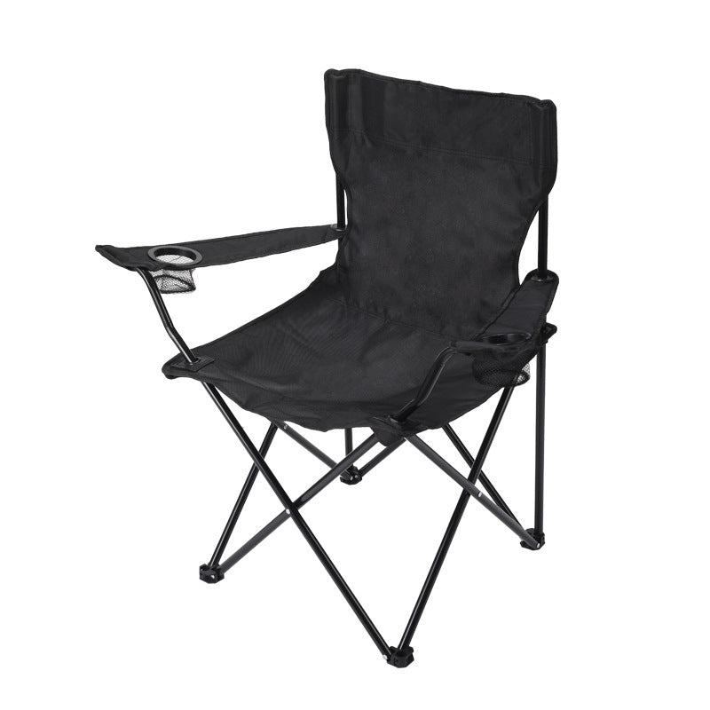 Elosung 2Pcs Black Portable Folding Camping Chair With Armrests And Cup Holder Camping Chairs