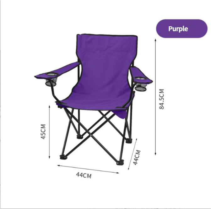 2Pcs Purple Folding Camping Chair With Armrests And Cup Holder Camping Chairs