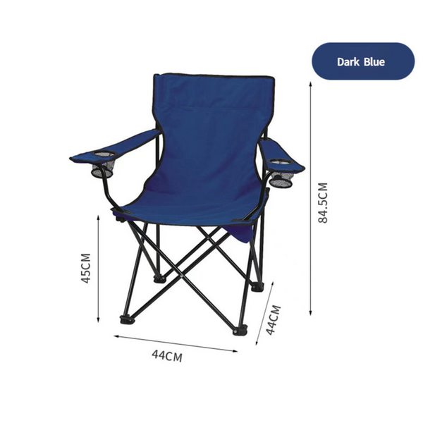Elosung 1 Sets Of Blue Folding With Armrests Cup Holder 2 Pack Camping Chairs