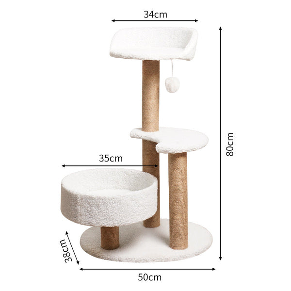 Modern Cat Tree Tower With Scratching Posts And Cozy Perches (50X38x80 Cm) Furniture & Scratchers