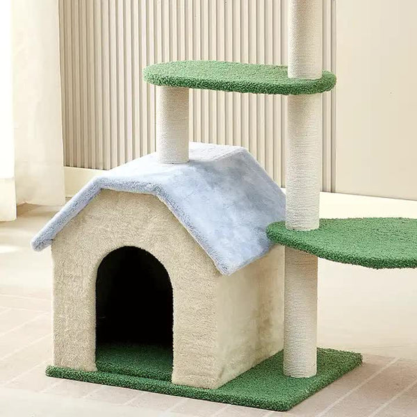 Floral Cat Tree With Cozy Hideaway And Scratching Posts (50X38x90 Cm) Furniture & Scratchers