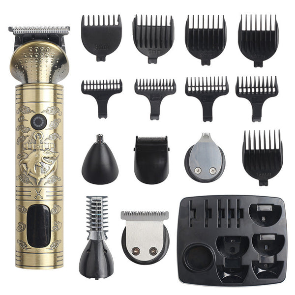 Electric Hair Trimmer & Multi Grooming Kit With Multi Length Attachments Gold Clippers & Trimmers