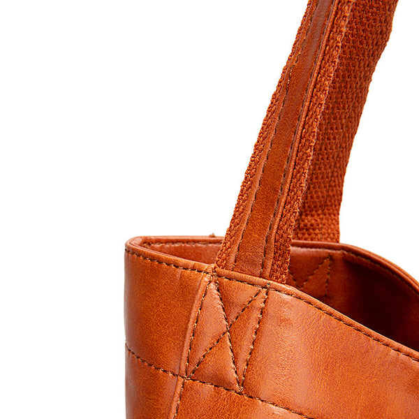 Vintage Pu Leather Tote Bag Stylish And Spacious Everyday Shoulder Bag(Yellow) Women's Bags & Handbags