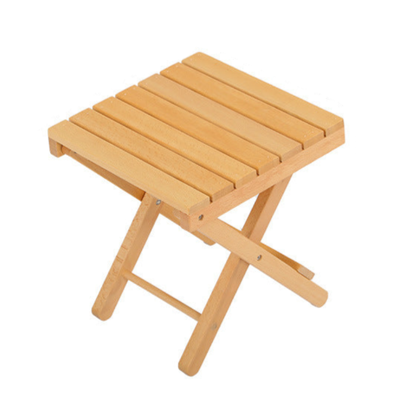 Elosung Outdoor Folding Single Stool Log Color Camping Chairs