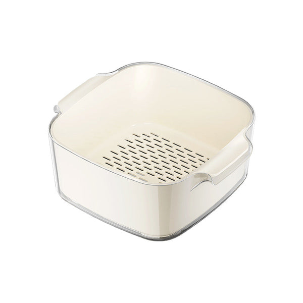 Two Layer Drain Basket Colander Medium Size (White 2 Set) Colanders Strainers & Sifters