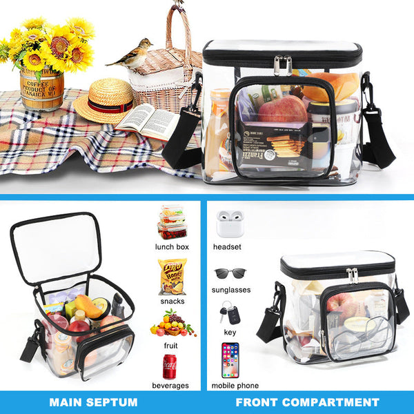 Clear Pvc Shoulder Bag Transparent Travel And Stadium Tote With Zipper(Pink) Women's Bags & Handbags