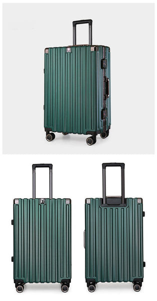 Aluminum Alloy Hard Shell Suitcase With Tsa Lock22" Spinner Luggage In Green Suitcases