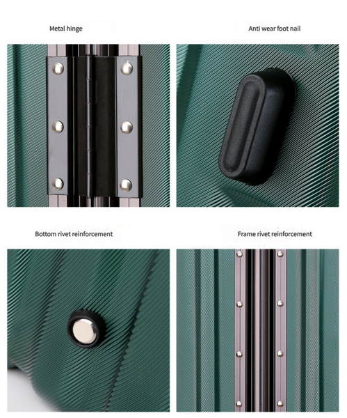 Aluminum Alloy Hard Shell Suitcase With Tsa Lock22" Spinner Luggage In Green Suitcases