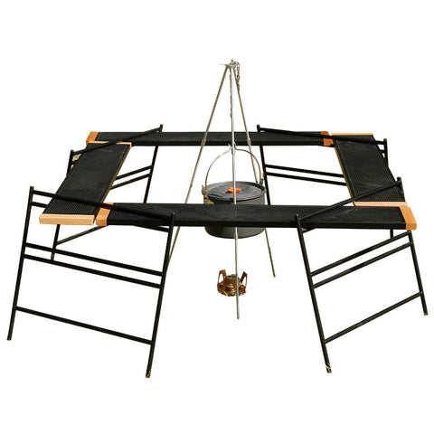 Elosung Camping Table Barbecue Rack 104*104*45Cm Camping Tables