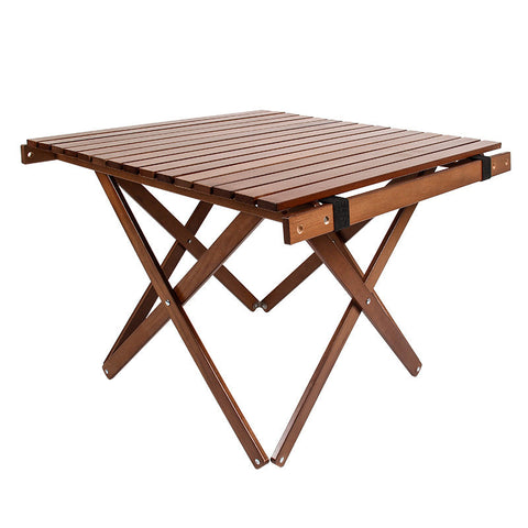 Elosung Folding Table Compact Outdoor Camping & Picnic Log Coloured Camping Tables
