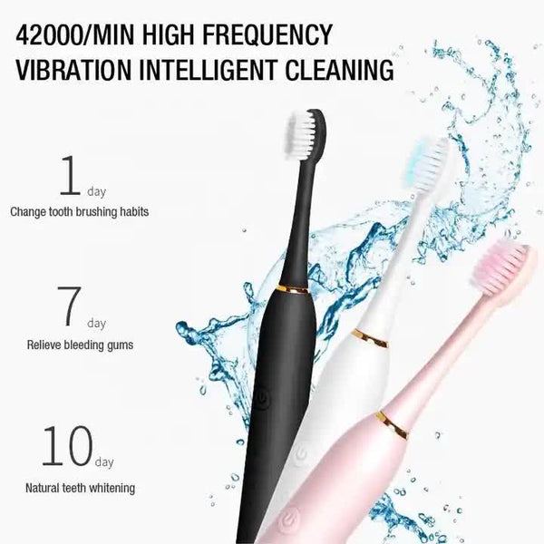 X 3 Sonic Electric Toothbrush In White, 8 Brush Heads, Travel Case, Usb Charging, And Stand Included Electric Toothbrushes