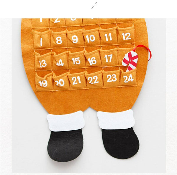 Reindeer Advent Calendar Felt Christmas Countdown With 24 Pockets Wall Hanging Decoration For Kids Seasonal Decorations