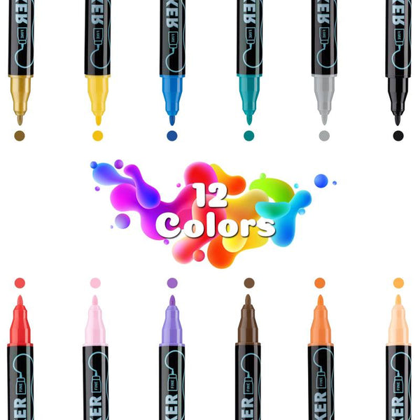 Art Pens & Markers Elosung Dual Tip Acrylic Marker Set 1 5Mm Round & 1Mm Fine For Art And Craft Projects 36 Colors