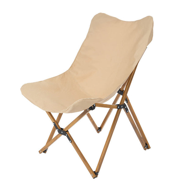 Elosung Outdoor Folding Chair Portable Camping Leisure Table And Chairs Aluminum Alloy Balcony Lounge (Color : Khaki) Patio Chairs