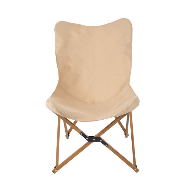 Elosung Outdoor Folding Chair Portable Camping Leisure Table And Chairs Aluminum Alloy Balcony Lounge (Color : Khaki) Patio Chairs